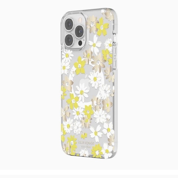 ♠️Kate Spade Protective Hardshell MagSafe for iPhone 13 - Yellow Floral Medley♠️ - Picture 5 of 9